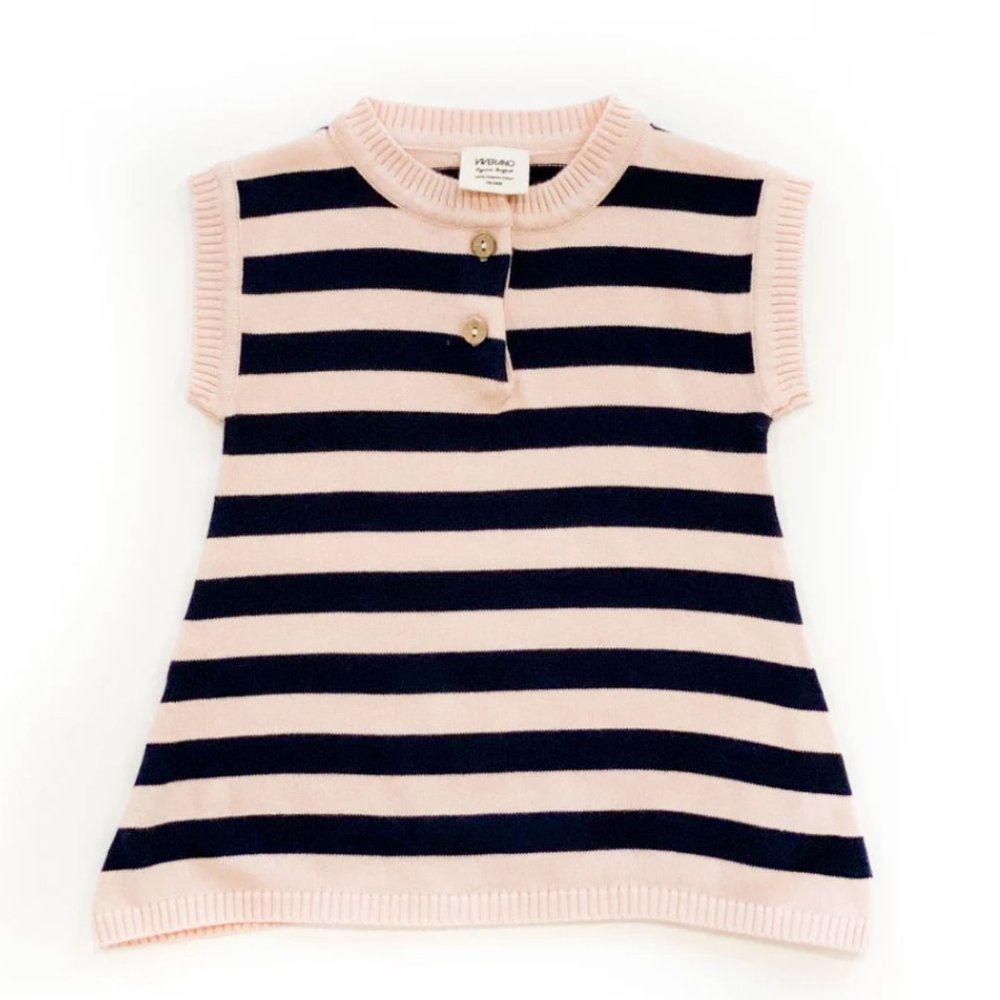 NWT Viverano Organic Comfort Striped Dress 3 - 6 months Cotton